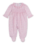 Smocked Footie-Fall Blooms/Pink