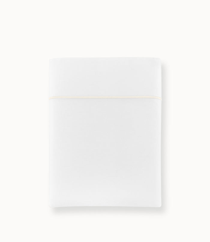 Soprano Embroidered Sateen Flat Sheet Pearl