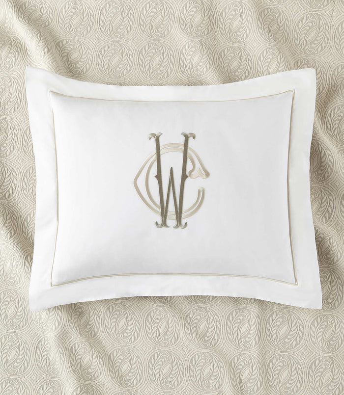 Boutique Percale Sham embroidered with Caitlin Monogram