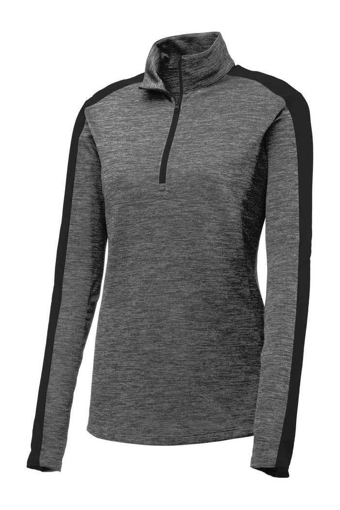 Sport-Tek LST397 Women's PosiCharge Electric Heather Colorblock 1/4-Zip Pullover