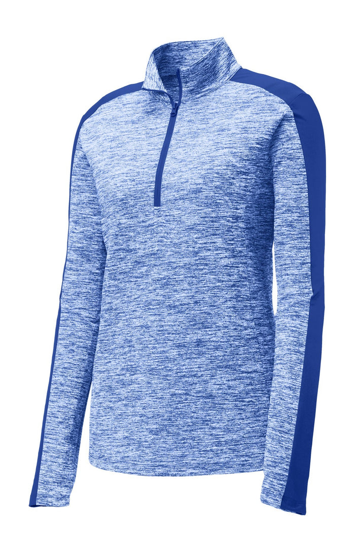 Sport-Tek LST397 Women's PosiCharge Electric Heather Colorblock 1/4-Zip Pullover