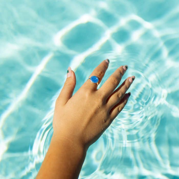 St. Christopher Ring - Denim Blue