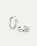 JENNY BIRD Waterproof Staple Hoop Earrings - Large Silver Hoop Earrings For Women