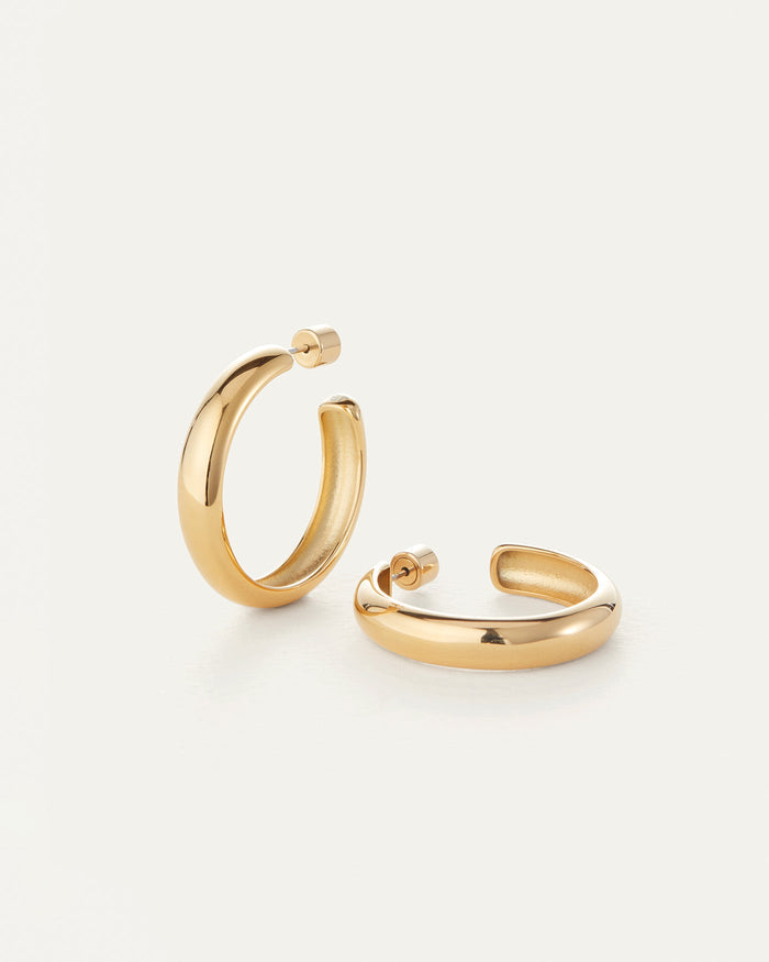 JENNY BIRD Waterproof Staple Hoop Earrings - Large Gold Hoop Earrings For Women