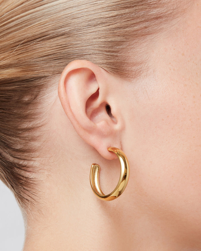 JENNY BIRD Waterproof Staple Hoop Earrings - Large Gold Hoop Earrings For Women