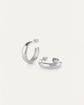 JENNY BIRD Waterproof Staple Hoop Earrings - Medium Silver Hoop Earrings For Women