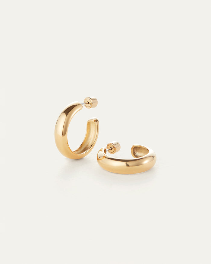 JENNY BIRD Waterproof Staple Hoop Earrings - Medium Gold Hoop Earrings For Women