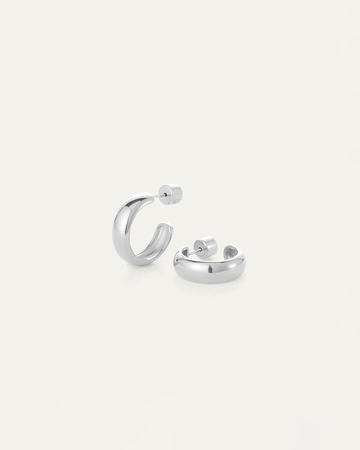 JENNY BIRD Waterproof Staple Hoop Earrings - Small Silver Hoop Earrings For Women