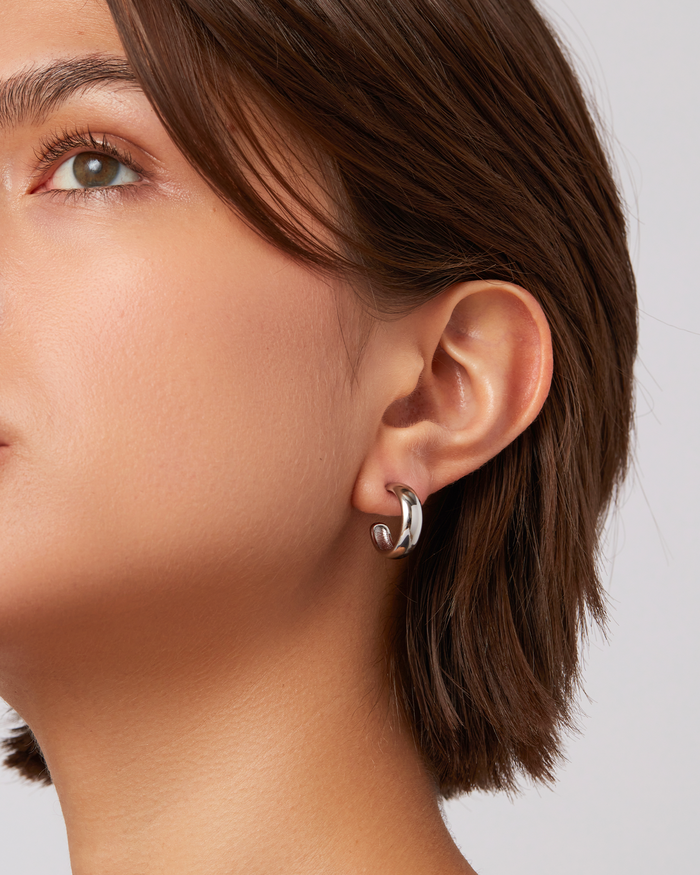 JENNY BIRD Waterproof Staple Hoop Earrings - Small Silver Hoop Earrings For Women