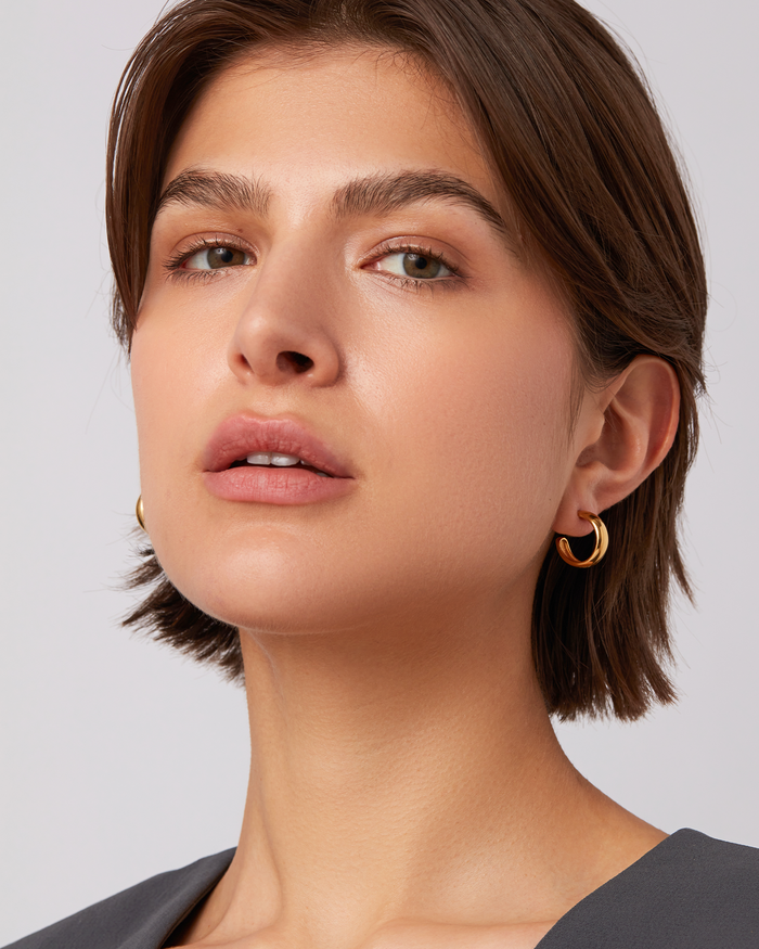 JENNY BIRD Waterproof Staple Hoop Earrings - Small Gold Hoop Earrings For Women