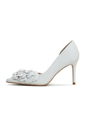 A stylish pair of white high heeled Anouk pumps, perfect for adding a touch of elegance with their stiletto heels and classic design.