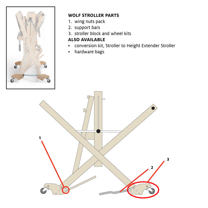 Stroller Blocks for Wolf Strollers