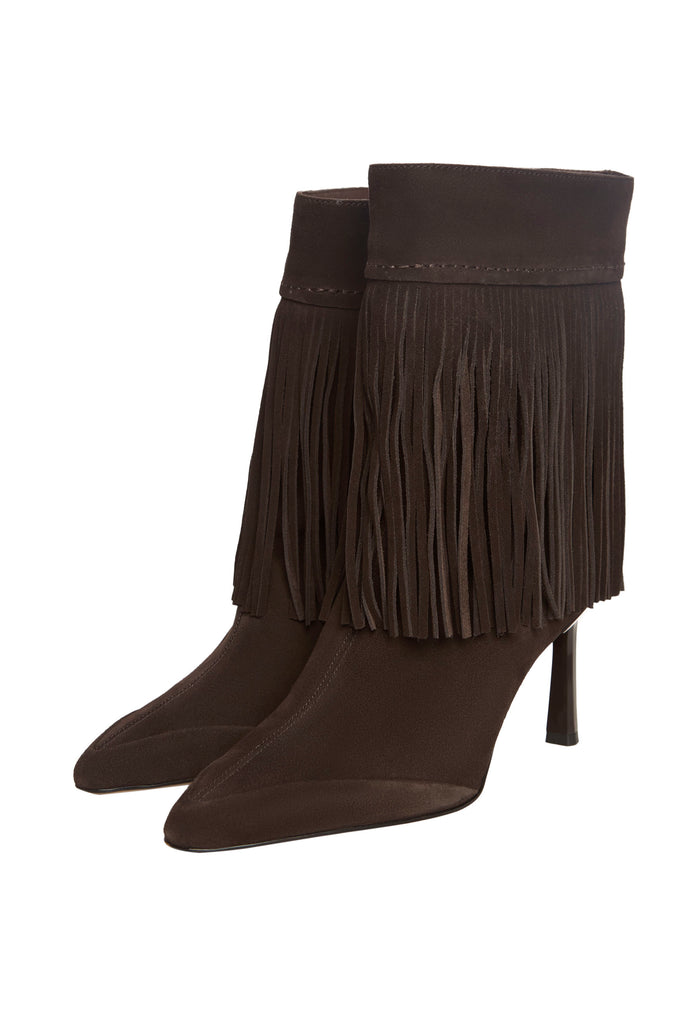 Suede Fringe Ankle Boots (SFAB) – Dark Brown
