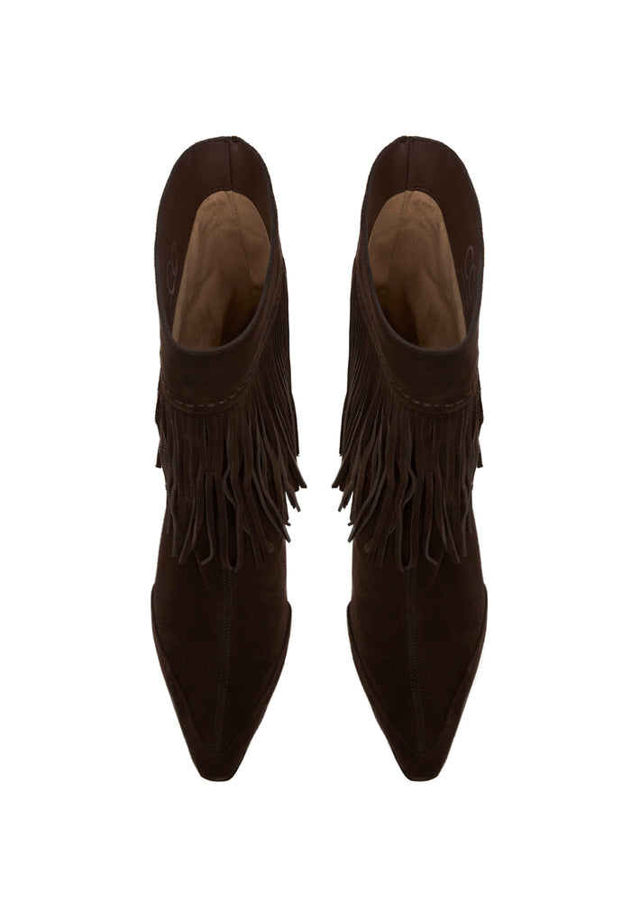 Suede Fringe Ankle Boots (SFAB) – Dark Brown
