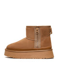 Suede Platform Ankle Boots Lumi - Beige