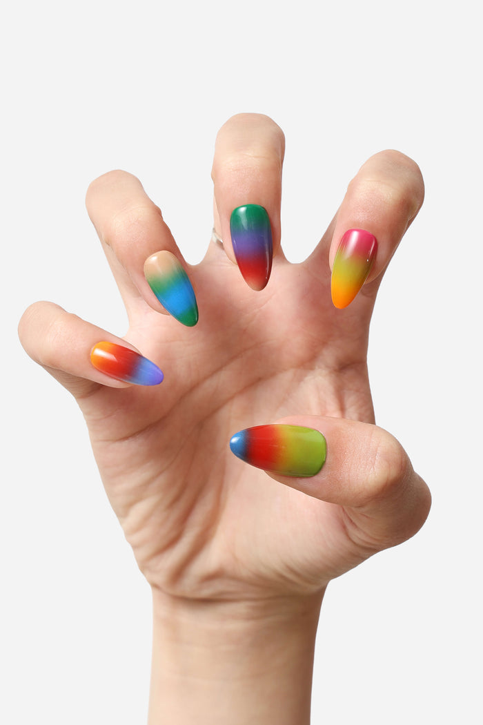 Sunrises by Amber Vittoria press-on nails with gradient colors