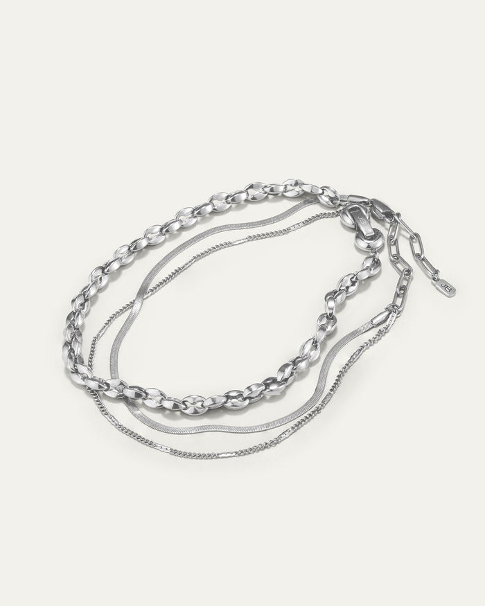 JENNY BIRD  Silver Gold Dhani and Surfside Waterproof Anklet Stack