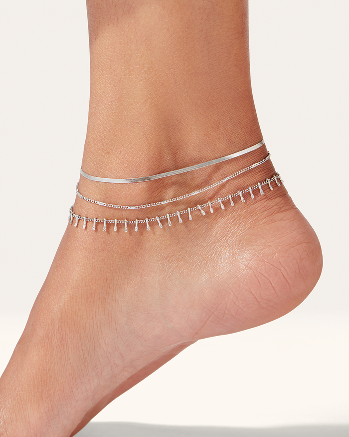 JENNY BIRD Waterproof Surfside Anklet Silver Anklet For Women