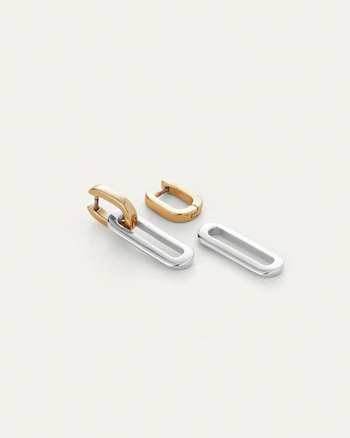 JENNY BIRD Teeni Detachable Link Earrings Two Tone Earrings For Women