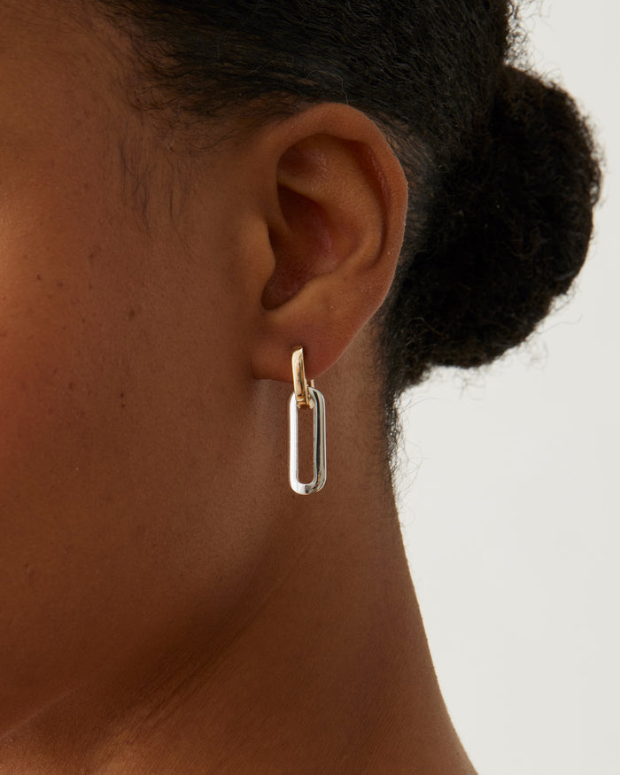 JENNY BIRD Teeni Detachable Link Earrings Two Tone Earrings For Women