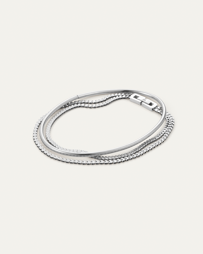 JENNY BIRD Waterproof Textured Anklet Stack Silver Anklet Stack For Women