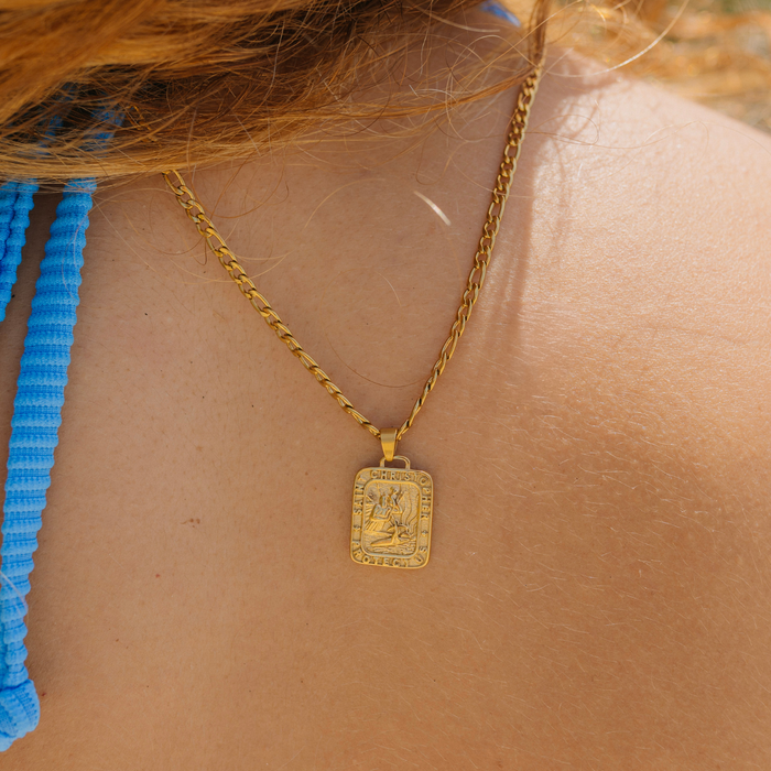 The Gold Traveler Rectangle Necklace