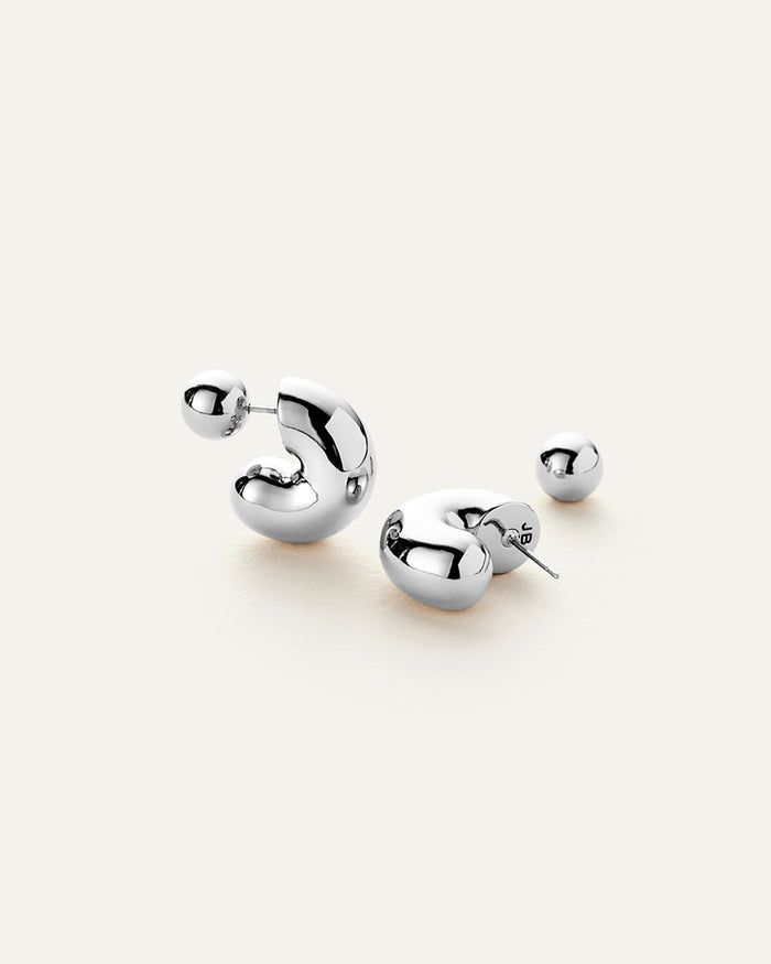 JENNY BIRD Tome Medium Silver Hoop Earrings For Women