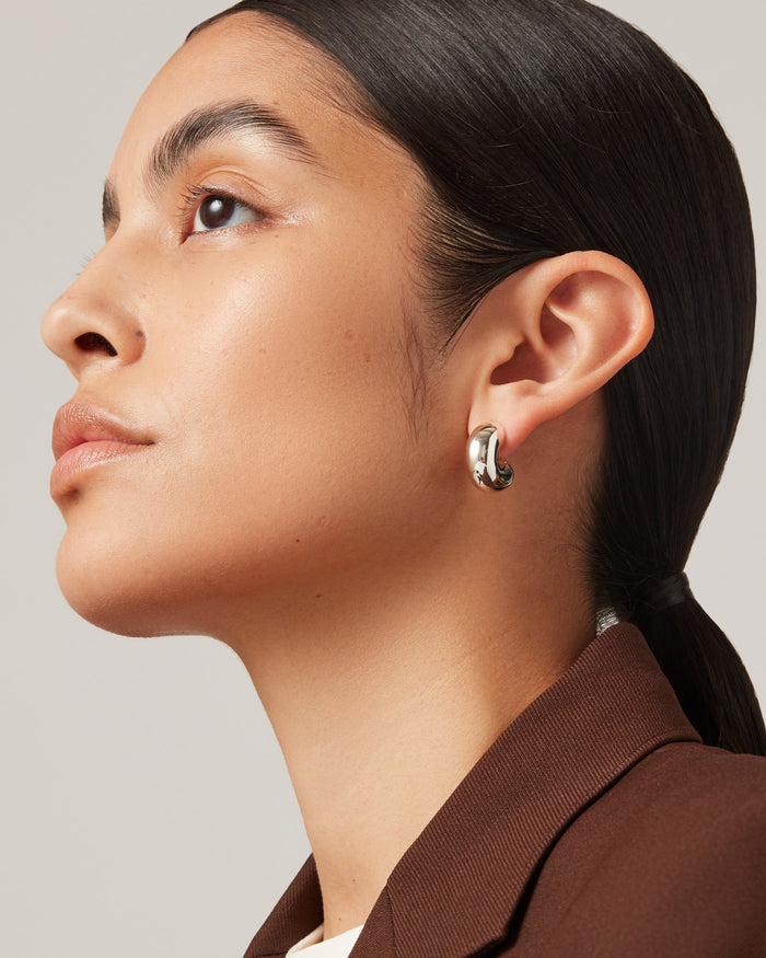 JENNY BIRD Tome Medium Silver Hoop Earrings For Women
