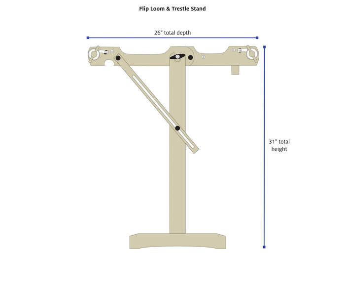 Flip Loom and Trestle Stand dimensions