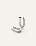 JENNY BIRD U-Link Hinged Silver Waterproof Hoop Earrings For Women
