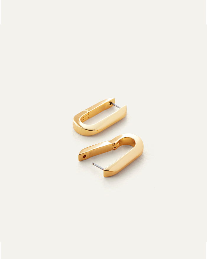 JENNY BIRD U-Link Hinged Gold Waterproof Hoop Earrings For Women