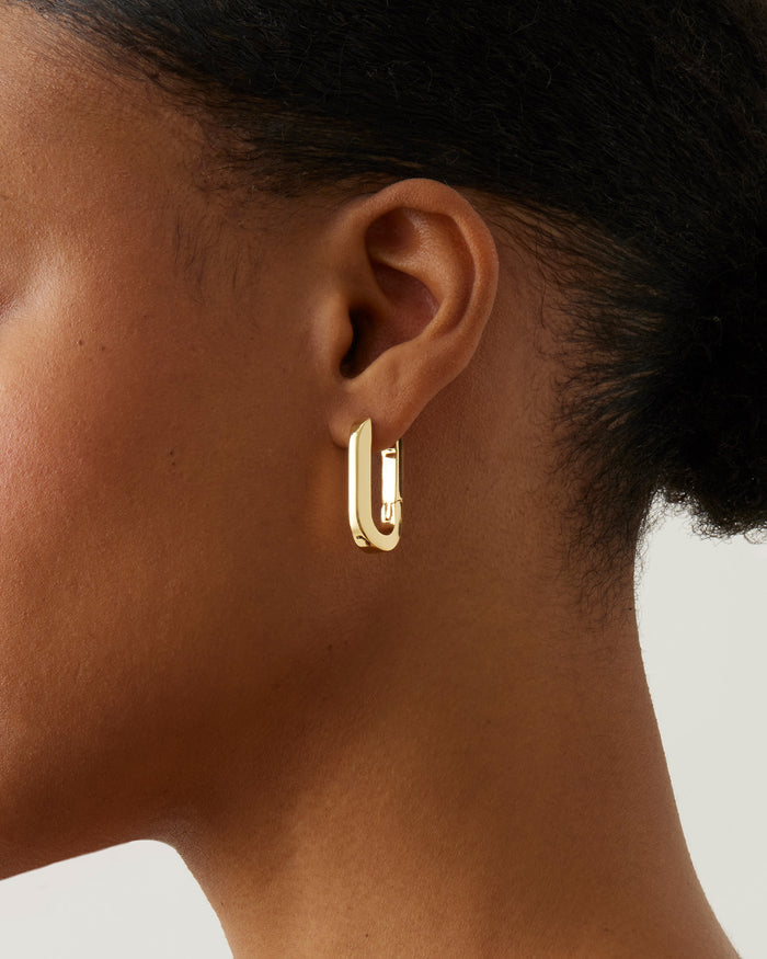 JENNY BIRD U-Link Hinged Gold Waterproof Hoop Earrings For Women