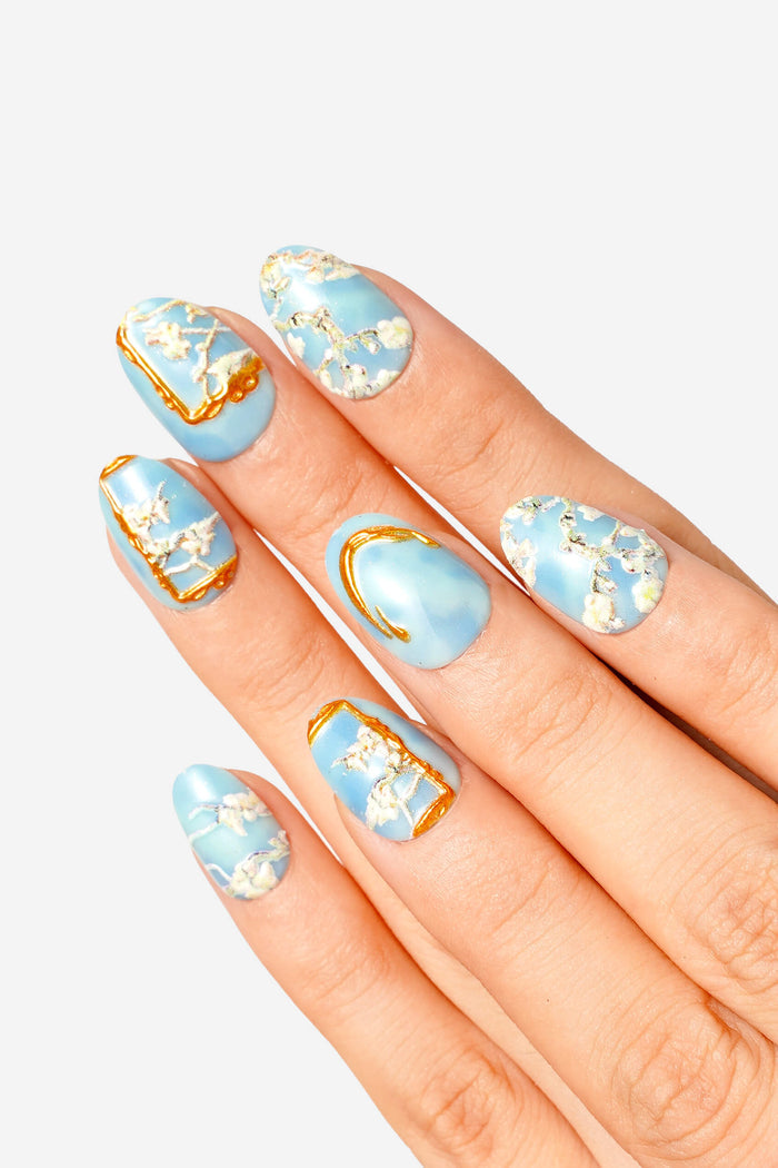 VAN GOGH ALMOND BLOSSOM - SHORT OVAL PRESS-ON NAILS