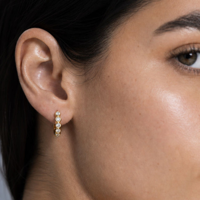Varra Bezel Mini Hoop Earring