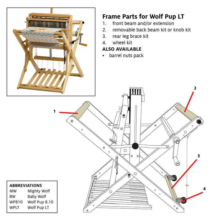 Wheel Kit for Wolf Pup Looms