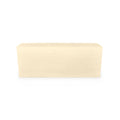 Cream-colored rectangular candle with four wicks along the top surface.