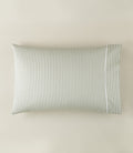 Windsor Stripe Pillowcases with satin stitch hem, Stripe Moss
