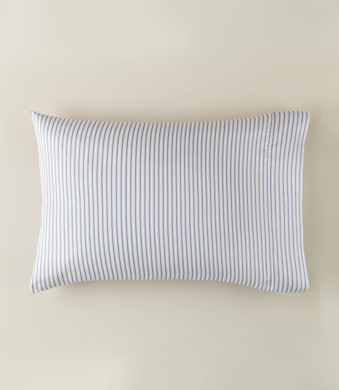 Windsor Stripe Pillowcases with satin stitch hem, Stripe Wedgewood