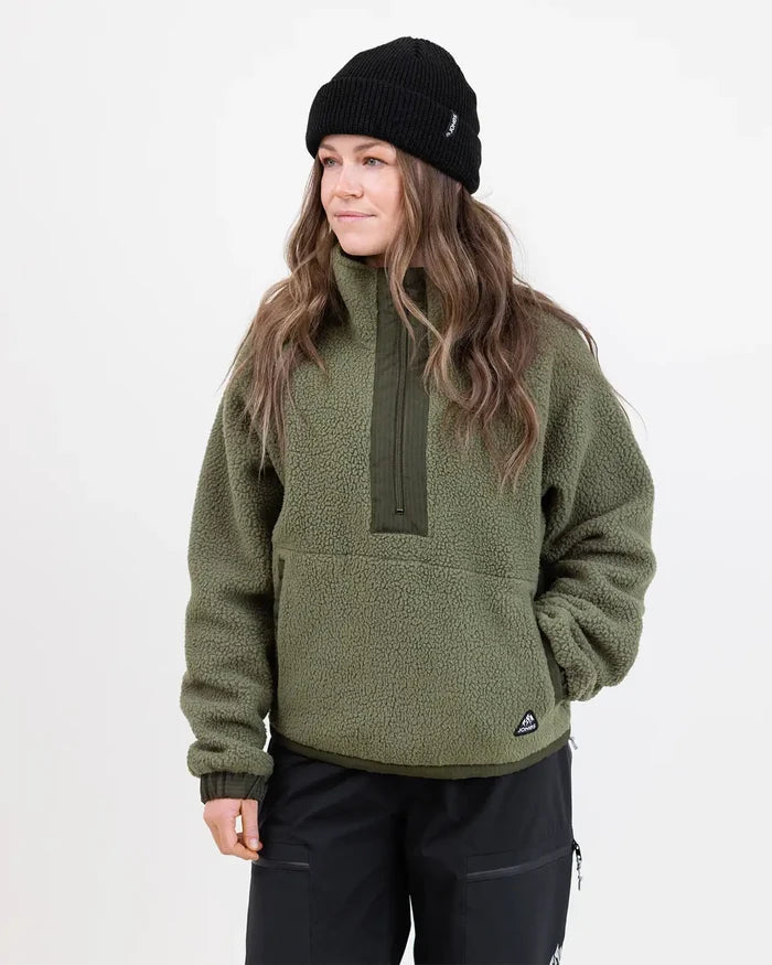 Women’s Campfire Recycled Sherpa Fleece Pullover | Jones Women’s Campfire Recycled Sherpa Fleece Pullover Jones Snowboards High Performance 7630949121196 J.26.HOW.CMP.GN.1XS.1