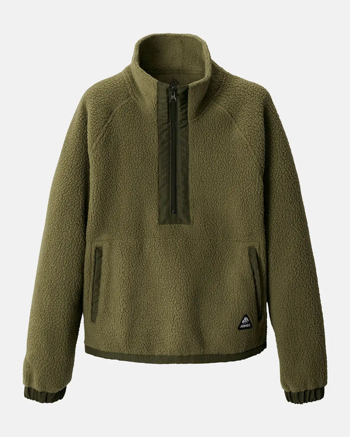 Women’s Campfire Recycled Sherpa Fleece Pullover | Jones Women’s Campfire Recycled Sherpa Fleece Pullover Jones Snowboards High Performance