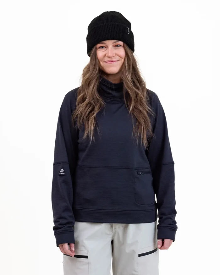 Women's Flagship Recycled Grid Fleece | Jones Women's Flagship Recycled Grid Fleece Jones Snowboards High Performance 7630949121318 J.26.HOW.RFH.BK.1XS.1