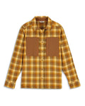 Plaid shirt with brown pocket on a white background Kennebec Plaid: Sandbar