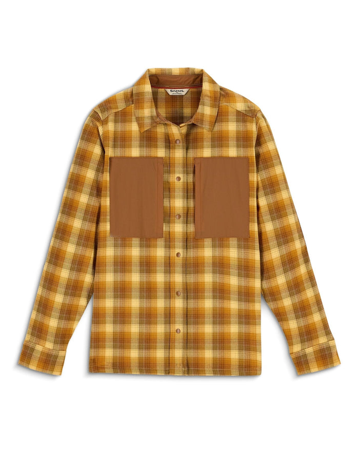 Plaid shirt with brown pocket on a white background Kennebec Plaid: Sandbar