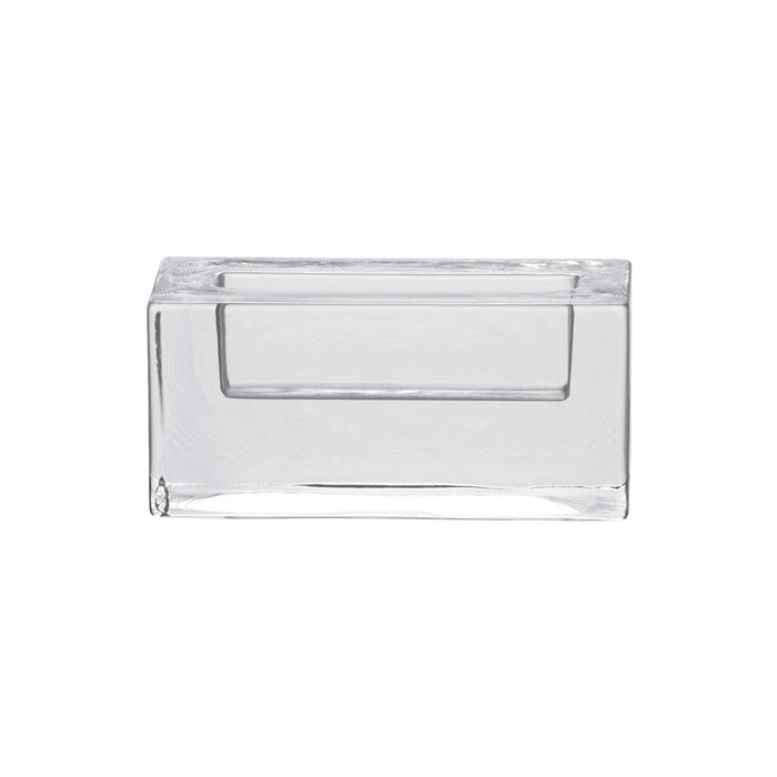 Clear acrylic cardholder with horizontal slot opening for storing cards.