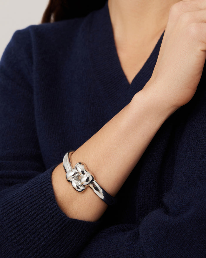JENNY BIRD Waterproof Woven Square Bangle Silver Bangle For Women