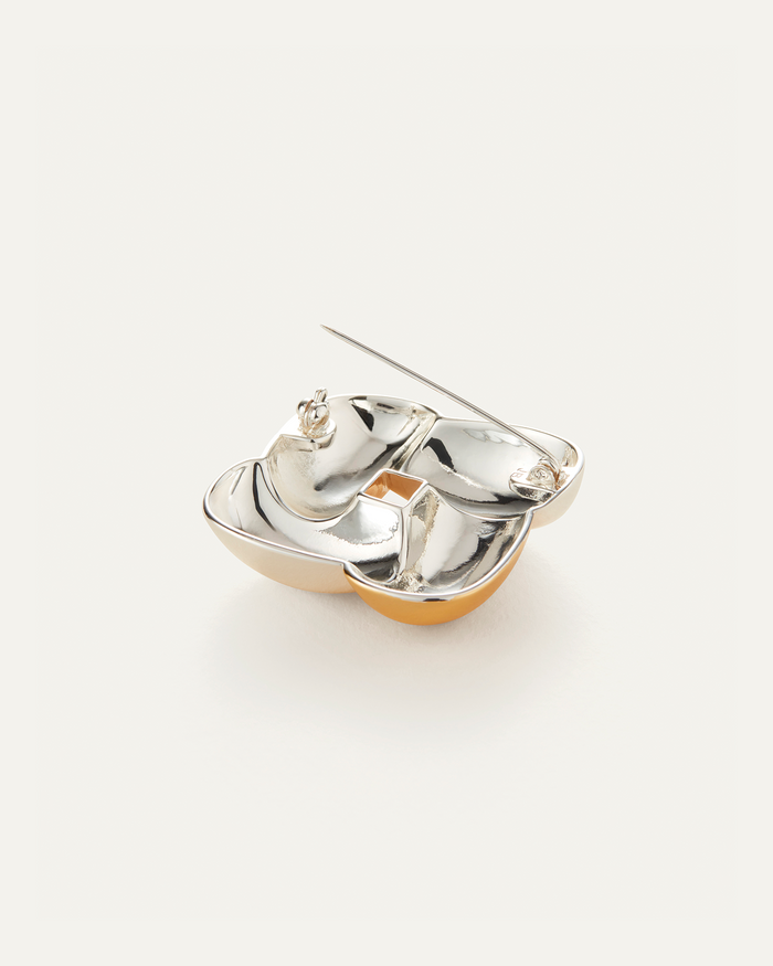 JENNY BIRD Woven Square Brooch Two Tone Brooch For Women