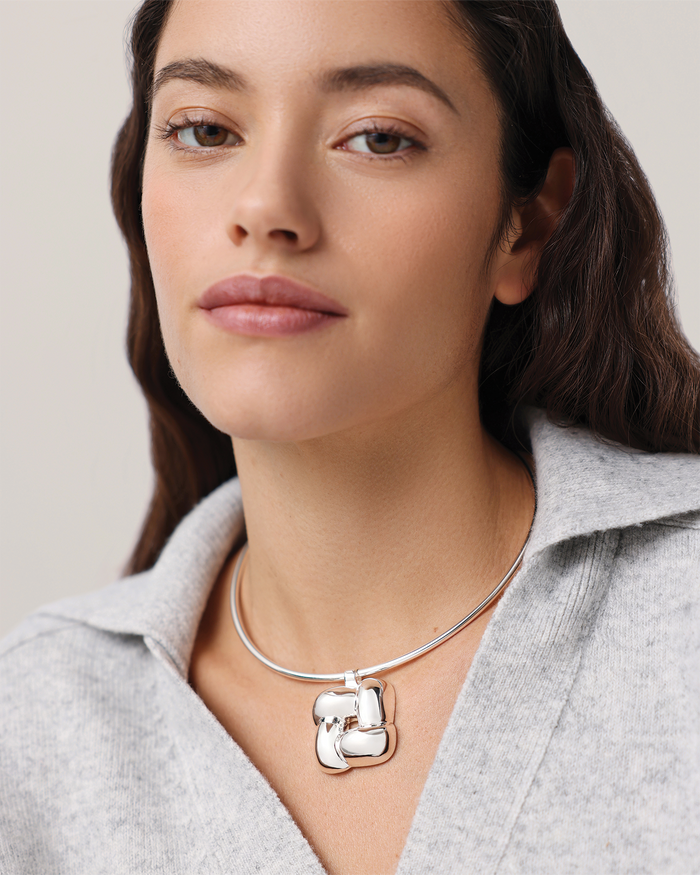 JENNY BIRD Woven Square Collar Silver Collar For Women