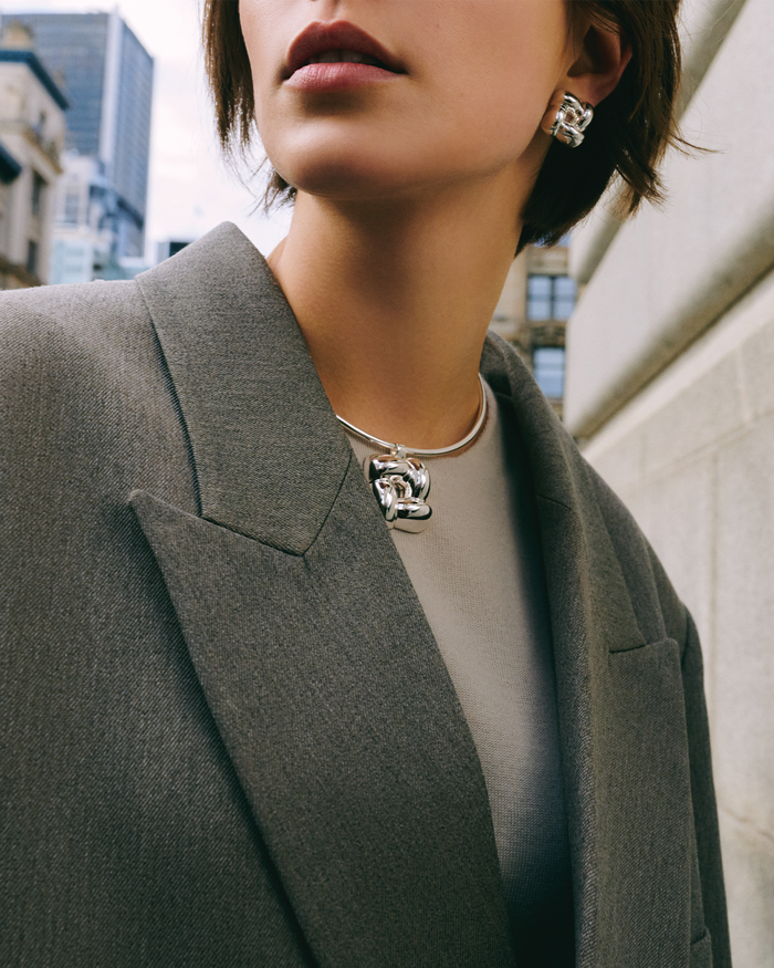 JENNY BIRD Woven Square Collar Silver Collar For Women