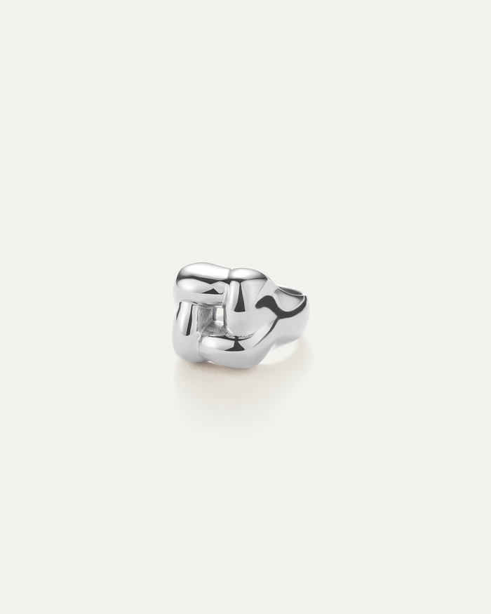 JENNY BIRD Waterproof Woven Square Ring Silver Ring For Women