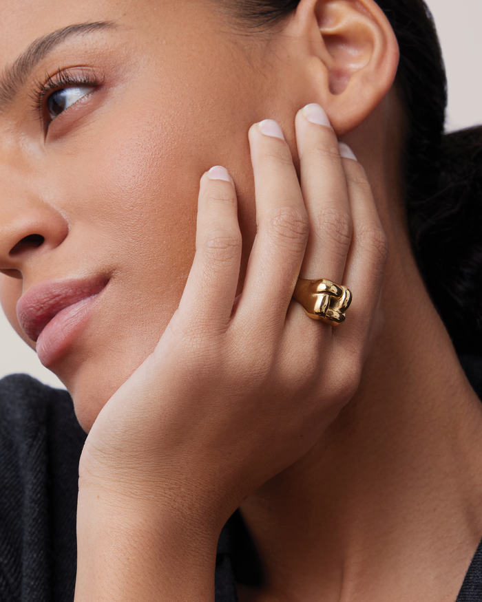 JENNY BIRD Waterproof Woven Square Ring Gold Ring For Women